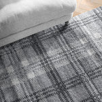 Home Republic Tartan Check Charcoal Floor Rug