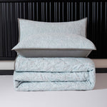 Velosso Luxury Jacquard Quilted Duck Egg Bedspread Set
