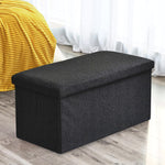 Home Republic Boucle Black Foldable 2 Seater Storage Box