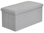 Home Republic Boucle Silver Foldable 2 Seater Storage Box