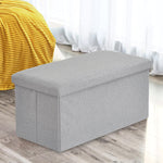 Home Republic Boucle Silver Foldable 2 Seater Storage Box