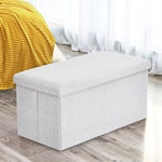 Home Republic Boucle White Foldable 2 Seater Storage Box