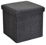 Home Republic Boucle Black Foldable 1 Seater Storage Box