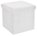 Home Republic Boucle White Foldable 1 Seater Storage Box