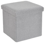 Home Republic Boucle Silver Foldable 1 Seater Storage Box