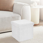 Home Republic Boucle White Foldable 1 Seater Storage Box