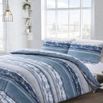 Velosso Brooklyn Striped Blue Duvet Cover & Pillowcase Set