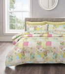 Velosso Candice Floral Patchwork Quilted Bedspread Set
