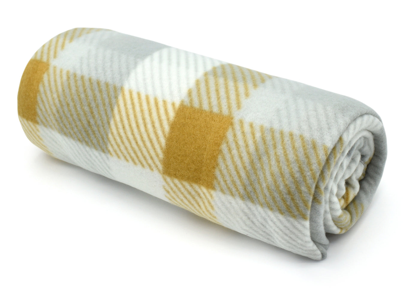 Velosso Check Polar Fleece Blanket Ochre