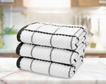 Kitchen Trends Woven Black Checked Tea Towel