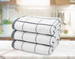 Kitchen Trends Woven Grey Checked Tea Towel