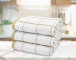 Kitchen Trends Woven Beige Checked Tea Towel