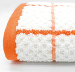 Kitchen Trends Woven Orange Checked Tea Towel