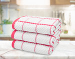Kitchen Trends Woven Pink Checked Tea Towel