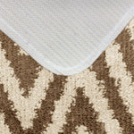 Velosso Chevron Stripe Non Slip Bath Mat Set - Beige