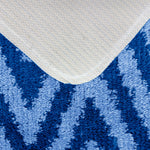 Velosso Chevron Stripe Non Slip Bath Mat Set - Blue