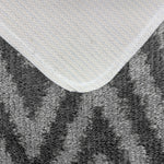 Velosso Chevron Stripe Non Slip Bath Mat Set - Grey