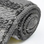 Velosso Chevron Stripe Non Slip Bath Mat Set - Grey