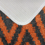 Velosso Chevron Stripe Non Slip Bath Mat Set - Orange