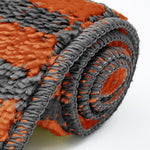 Velosso Chevron Stripe Non Slip Bath Mat Set - Orange