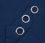 Velosso Chevron Navy Eyelet Thermal Door Curtain