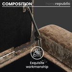 Home Republic Crushed Velvet Mink Ottoman Storage Bench