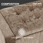 Home Republic Crushed Velvet Mink Ottoman Storage Bench