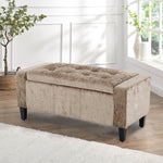 Home Republic Crushed Velvet Mink Ottoman Storage Bench