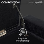Home Republic Crushed Velvet Black Ottoman Storage Bench