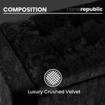 Home Republic Crushed Velvet Black Ottoman Storage Bench