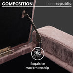 Home Republic Crushed Velvet Blush Pink Ottoman Storage Bench