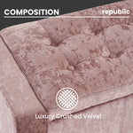 Home Republic Crushed Velvet Blush Pink Ottoman Storage Bench