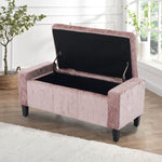 Home Republic Crushed Velvet Blush Pink Ottoman Storage Bench