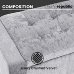 Home Republic Crushed Velvet Silver Ottoman Storage Bench
