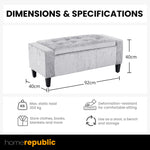 Home Republic Crushed Velvet Silver Ottoman Storage Bench
