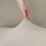 Home Republic Delby Textured Beige Luxury Stretch Sofa Slip Cover