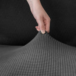 Home Republic Delby Textured Black Luxury Stretch Sofa Slip Cover