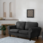 Home Republic Delby Textured Black Luxury Stretch Sofa Slip Cover