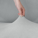 Home Republic Delby Textured Silver Luxury Stretch Sofa Slip Cover