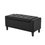 Home Republic Faux Leather Black Ottoman Storage Bench