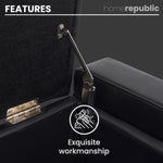 Home Republic Faux Leather Black Ottoman Storage Bench