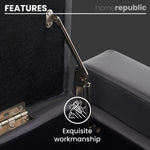 Home Republic Faux Leather Grey Ottoman Storage Bench