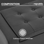 Home Republic Faux Leather Grey Ottoman Storage Bench
