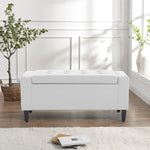 Home Republic Faux Leather White Ottoman Storage Bench