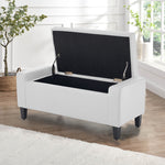 Home Republic Faux Leather White Ottoman Storage Bench