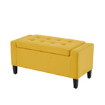 Home Republic Linen Ochre Ottoman Storage Bench