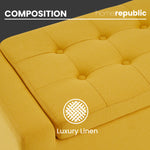 Home Republic Linen Ochre Ottoman Storage Bench