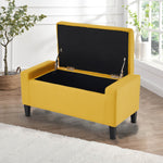 Home Republic Linen Ochre Ottoman Storage Bench