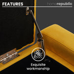 Home Republic Linen Ochre Ottoman Storage Bench