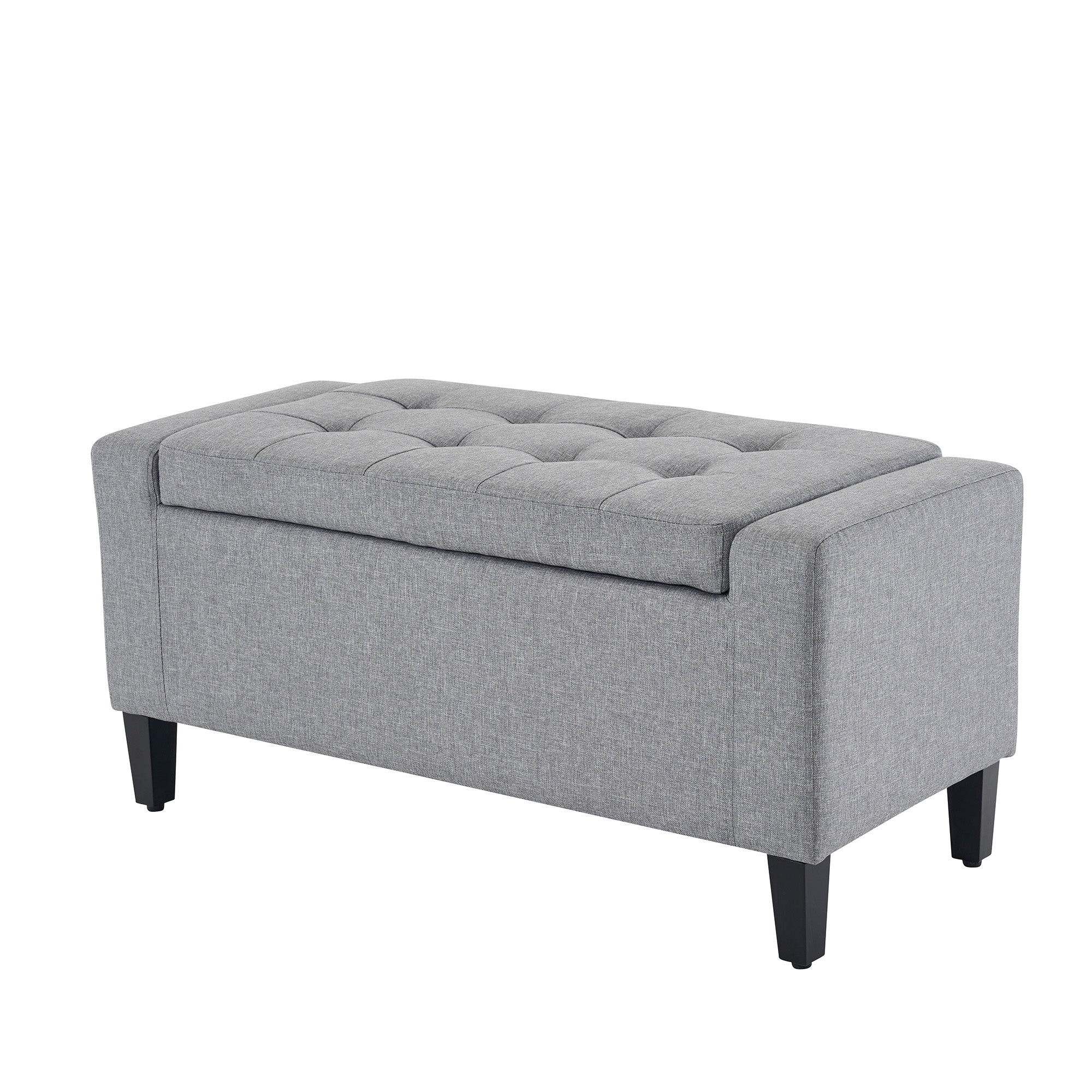 Large Grey Faux Linen Storage Box | Linens Online